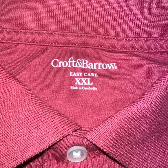 ✨Lot 2 Croft & Barrow Men Polo Shirts XXL Burgundy Green Short Sleeve Cotton - Picture 2 of 11